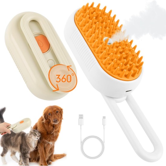 Cat Brush with Water DQGHQME USB Rechargeable Cat Spray Massage Comb for Dog Brush Short Hair Long Hair 3-in-1 Multifunctional Steam Brush Cat for Massage, Care and Hair Removal (2 Set) Cat Brush with Water DQGHQME USB Rechargeable Cat Spray Massage Comb for Dog Brush Short Hair Long Hair 3-in-1 Multifunctional Steam Brush Cat for Massage, Care and Hair Removal (2 Set)