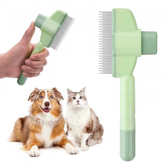 Cat Comb, Dog Comb, Flea Comb for Dogs & Cats, Cat Hair Brush with Release Button, Cat Brush for Cats with Short and Long Hair Cat Comb, Dog Comb, Flea Comb for Dogs & Cats, Cat Hair Brush with Release Button, Cat Brush for Cats with Short and Long Hair