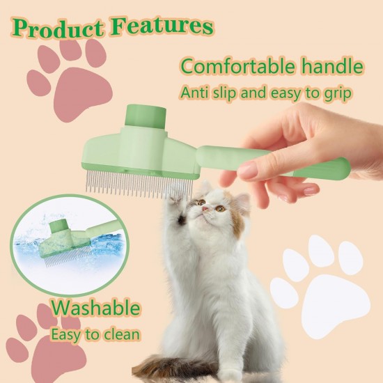 Cat Comb, Dog Comb, Flea Comb for Dogs & Cats, Cat Hair Brush with Release Button, Cat Brush for Cats with Short and Long Hair Cat Comb, Dog Comb, Flea Comb for Dogs & Cats, Cat Hair Brush with Release Button, Cat Brush for Cats with Short and Long Hair