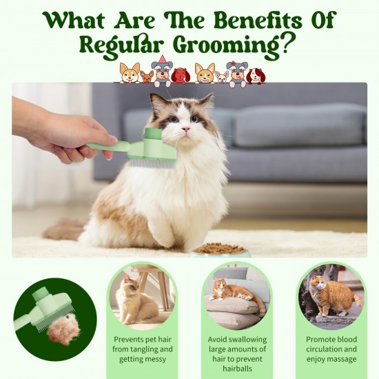 Cat Comb, Dog Comb, Flea Comb for Dogs & Cats, Cat Hair Brush with Release Button, Cat Brush for Cats with Short and Long Hair Cat Comb, Dog Comb, Flea Comb for Dogs & Cats, Cat Hair Brush with Release Button, Cat Brush for Cats with Short and Long Hair