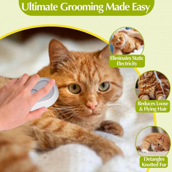 Cat Hair Loss Steamer Rechargeable 3 in 1 Cat Brush Cat Brush with Steam for Long and Short Hair with One Click Cleaning Button Cat Hair Loss Steamer Rechargeable 3 in 1 Cat Brush Cat Brush with Steam for Long and Short Hair with One Click Cleaning Button