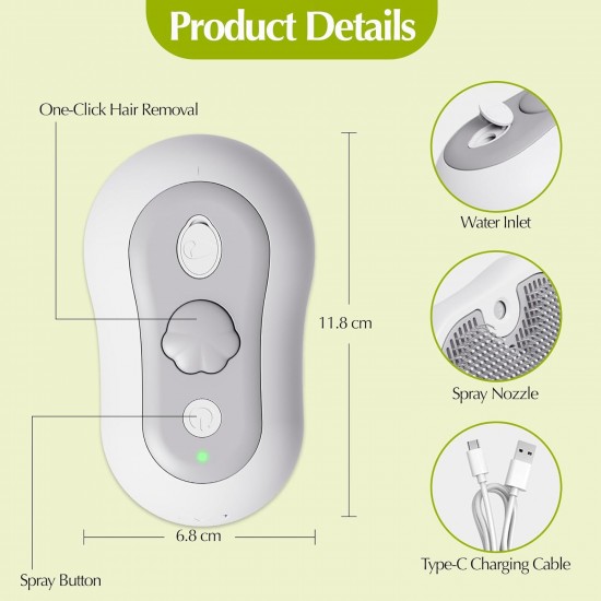 Cat Hair Loss Steamer Rechargeable 3 in 1 Cat Brush Cat Brush with Steam for Long and Short Hair with One Click Cleaning Button Cat Hair Loss Steamer Rechargeable 3 in 1 Cat Brush Cat Brush with Steam for Long and Short Hair with One Click Cleaning Button
