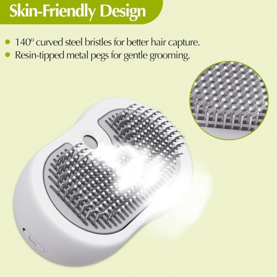 Cat Hair Loss Steamer Rechargeable 3 in 1 Cat Brush Cat Brush with Steam for Long and Short Hair with One Click Cleaning Button Cat Hair Loss Steamer Rechargeable 3 in 1 Cat Brush Cat Brush with Steam for Long and Short Hair with One Click Cleaning Button