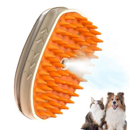 Cat Steam Brush, 3-in-1 Antistatic Steamy Cat Brush, Cat Massage Brush, Grooming Brush with Light for Fighting Cat Lichen for Cats, Dogs, Rabbits, Massage, Self-Cleaning Cat Steam Brush, 3-in-1 Antistatic Steamy Cat Brush, Cat Massage Brush, Grooming Brush with Light for Fighting Cat Lichen for Cats, Dogs, Rabbits, Massage, Self-Cleaning
