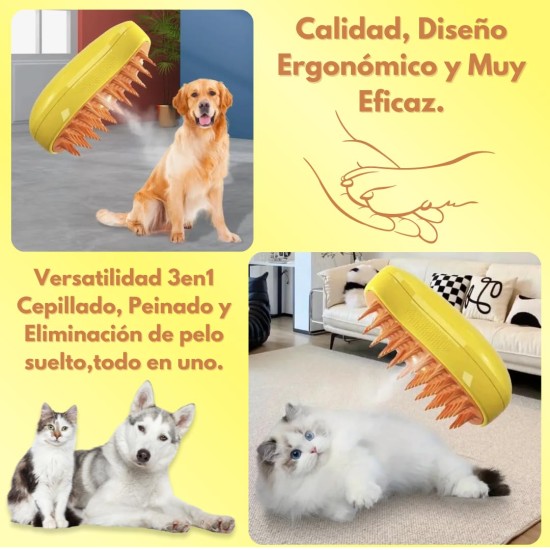 Cat Steam Brush, Dog Brush, 3 in 1 Steam Brush for Cats, Cat Comb, Dog Comb, Pet Hair Removal Comb (Green) Cat Steam Brush, Dog Brush, 3 in 1 Steam Brush for Cats, Cat Comb, Dog Comb, Pet Hair Removal Comb (Green)