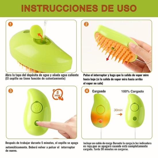 Cat Steam Brush, Dog Brush, 3 in 1 Steam Brush for Cats, Cat Comb, Dog Comb, Pet Hair Removal Comb (Green) Cat Steam Brush, Dog Brush, 3 in 1 Steam Brush for Cats, Cat Comb, Dog Comb, Pet Hair Removal Comb (Green)