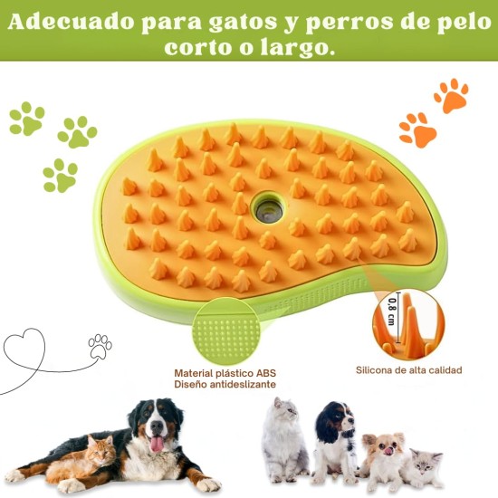 Cat Steam Brush, Dog Brush, 3 in 1 Steam Brush for Cats, Cat Comb, Dog Comb, Pet Hair Removal Comb (Green) Cat Steam Brush, Dog Brush, 3 in 1 Steam Brush for Cats, Cat Comb, Dog Comb, Pet Hair Removal Comb (Green)