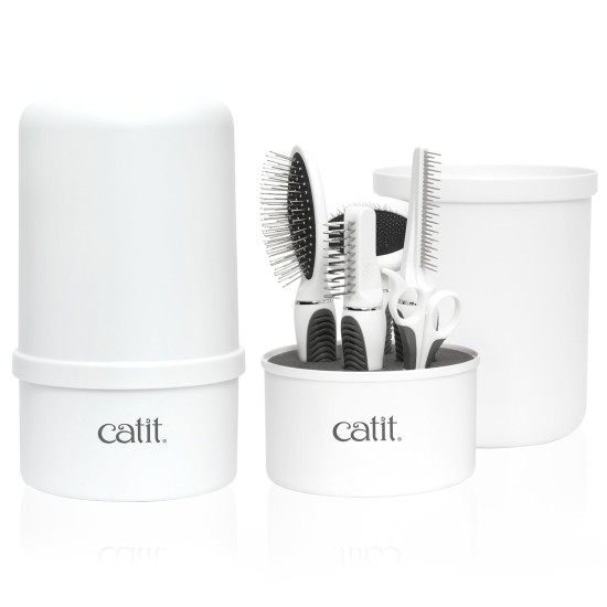 Catit Brush Set for Short or Long-Haired Cats, Short Hair Or Long Hair Grooming Kit for Cats Catit Brush Set for Short or Long-Haired Cats, Short Hair Or Long Hair Grooming Kit for Cats