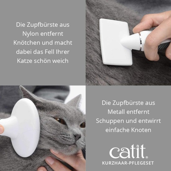 Catit Brush Set for Short or Long-Haired Cats, Short Hair Or Long Hair Grooming Kit for Cats Catit Brush Set for Short or Long-Haired Cats, Short Hair Or Long Hair Grooming Kit for Cats
