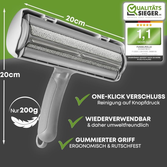 DOGGYBOO 2024 Self-Cleaning Pet Hair Remover, Premium Lint Roller for Dog Hair and Cat Hair, Reusable Cat Hair Remover for Sofa, Carpet, Bed and Car (Green) DOGGYBOO 2024 Self-Cleaning Pet Hair Remover, Premium Lint Roller for Dog Hair and Cat Hair, Reusable Cat Hair Remover for Sofa, Carpet, Bed and Car (Green)