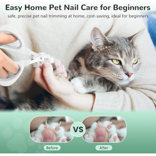 Euqvunn Cat Claw Scissors, Professional Cat Nail Scissors with Positioning Hole, Cat Claw Cutter for Kittens, Rabbits, Guinea Pigs, Birds, Puppies and Small Animals (Grey) Euqvunn Cat Claw Scissors, Professional Cat Nail Scissors with Positioning Hole, Cat Claw Cutter for Kittens, Rabbits, Guinea Pigs, Birds, Puppies and Small Animals (Grey)