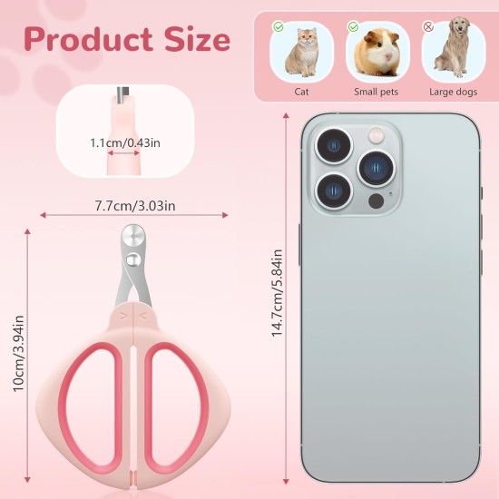 Euqvunn Cat Claw Scissors, Professional Cat Nail Scissors with Positioning Hole, Cat Claw Cutter for Kittens, Rabbits, Guinea Pigs, Birds, Puppies and Small Animals (Grey) Euqvunn Cat Claw Scissors, Professional Cat Nail Scissors with Positioning Hole, Cat Claw Cutter for Kittens, Rabbits, Guinea Pigs, Birds, Puppies and Small Animals (Grey)