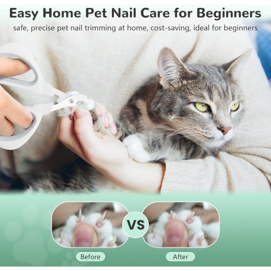 Euqvunn Cat Claw Scissors, Professional Cat Nail Scissors with Positioning Hole, Cat Claw Cutter for Kittens, Rabbits, Guinea Pigs, Birds, Puppies and Small Animals (Grey) Euqvunn Cat Claw Scissors, Professional Cat Nail Scissors with Positioning Hole, Cat Claw Cutter for Kittens, Rabbits, Guinea Pigs, Birds, Puppies and Small Animals (Grey)