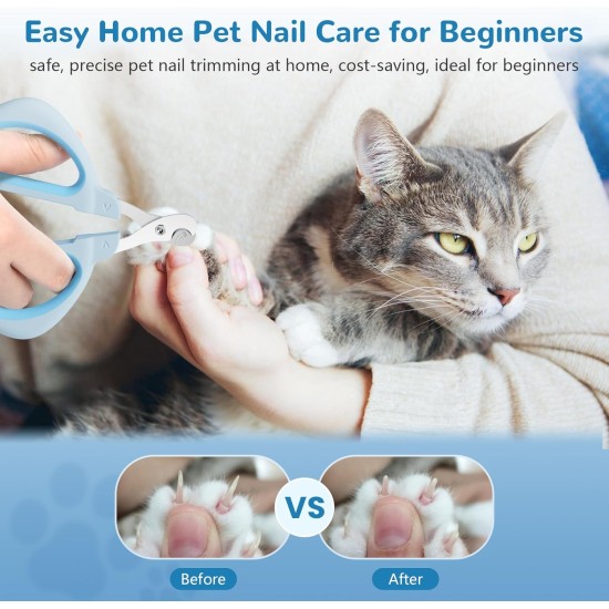 Euqvunn Cat Claw Scissors, Professional Rabbit Claw Scissors with Positioning Hole, Cat Claw Cutter for Kittens, Rabbits, Guinea Pigs, Birds, Puppies and Small Animals (Blue) Euqvunn Cat Claw Scissors, Professional Rabbit Claw Scissors with Positioning Hole, Cat Claw Cutter for Kittens, Rabbits, Guinea Pigs, Birds, Puppies and Small Animals (Blue)