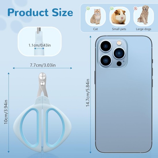 Euqvunn Cat Claw Scissors, Professional Rabbit Claw Scissors with Positioning Hole, Cat Claw Cutter for Kittens, Rabbits, Guinea Pigs, Birds, Puppies and Small Animals (Blue) Euqvunn Cat Claw Scissors, Professional Rabbit Claw Scissors with Positioning Hole, Cat Claw Cutter for Kittens, Rabbits, Guinea Pigs, Birds, Puppies and Small Animals (Blue)