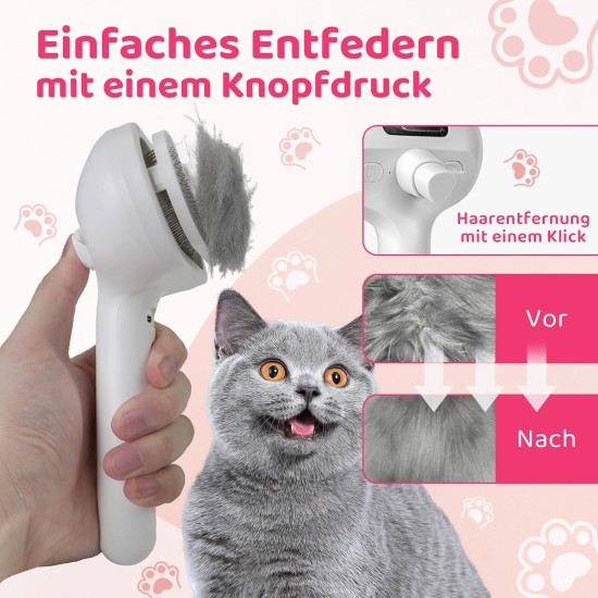 EvcgoX Cat Brush with Steam Spray Dog Brush with Water Tank for Antistatic and Knot-Resistant Hair Removal Pet Brush with One Button for Long Hair and Short Hair Skin-Friendly Cat Brush Pink EvcgoX Cat Brush with Steam Spray Dog Brush with Water Tank for Antistatic and Knot-Resistant Hair Removal Pet Brush with One Button for Long Hair and Short Hair Skin-Friendly Cat Brush Pink