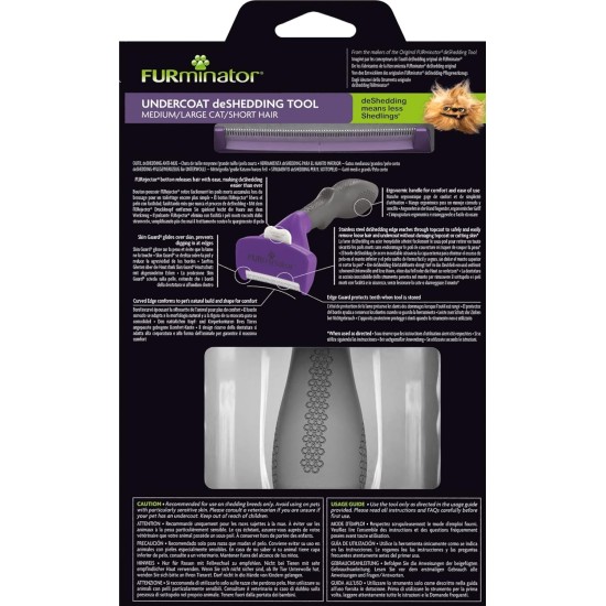 FURminator deShedding-Tool, Cat Brush, Size M/L for Medium to Large Cats, to Remove Undercoat, Short and Long Hair Version, Version 2.0 FURminator deShedding-Tool, Cat Brush, Size M/L for Medium to Large Cats, to Remove Undercoat, Short and Long Hair Version, Version 2.0