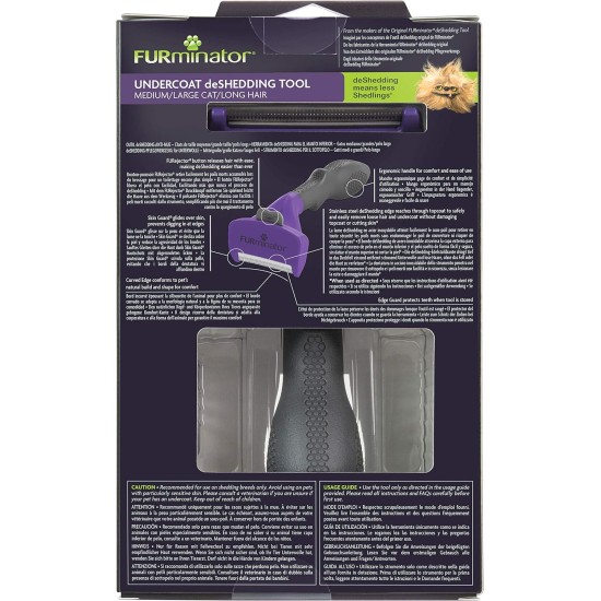 FURminator deShedding-Tool, Cat Brush, Size M/L for Medium to Large Cats, to Remove Undercoat, Short and Long Hair Version, Version 2.0 FURminator deShedding-Tool, Cat Brush, Size M/L for Medium to Large Cats, to Remove Undercoat, Short and Long Hair Version, Version 2.0