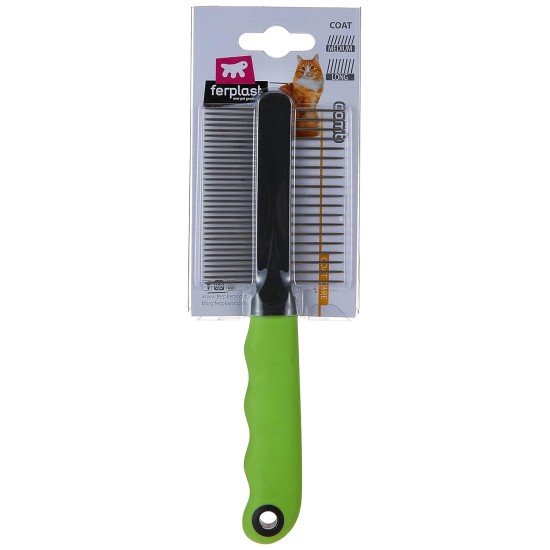 Ferplast 2 in 1 Comb for Dogs and Cats Medium Long Hair Rounded Chrome Teeth Non-Slip Handle Ferplast 2 in 1 Comb for Dogs and Cats Medium Long Hair Rounded Chrome Teeth Non-Slip Handle