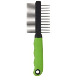 Ferplast 2 in 1 Comb for Dogs and Cats Medium Long Hair Rounded Chrome Teeth Non-Slip Handle Ferplast 2 in 1 Comb for Dogs and Cats Medium Long Hair Rounded Chrome Teeth Non-Slip Handle