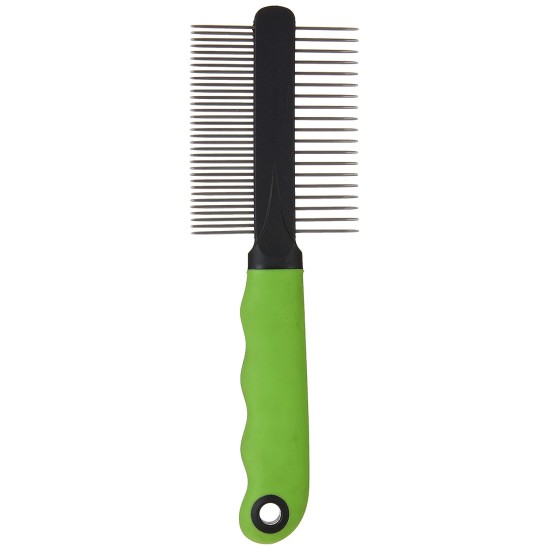 Ferplast 2 in 1 Comb for Dogs and Cats Medium Long Hair Rounded Chrome Teeth Non-Slip Handle Ferplast 2 in 1 Comb for Dogs and Cats Medium Long Hair Rounded Chrome Teeth Non-Slip Handle