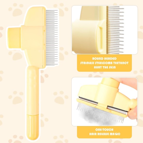 Flea Comb for Cats, 2 Pieces Self-Cleaning Flea Comb for Cat and Dog, Self-Cleaning Cat Comb, Pet Hair Removal, Flea Comb, Grooming Brush Flea Comb for Cats, 2 Pieces Self-Cleaning Flea Comb for Cat and Dog, Self-Cleaning Cat Comb, Pet Hair Removal, Flea Comb, Grooming Brush