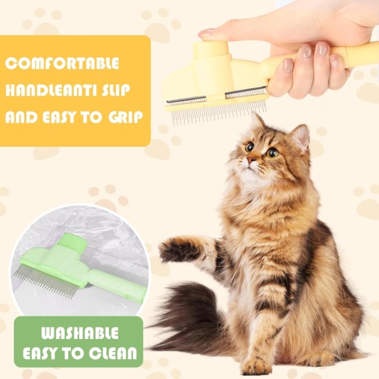 Flea Comb for Cats, 2 Pieces Self-Cleaning Flea Comb for Cat and Dog, Self-Cleaning Cat Comb, Pet Hair Removal, Flea Comb, Grooming Brush Flea Comb for Cats, 2 Pieces Self-Cleaning Flea Comb for Cat and Dog, Self-Cleaning Cat Comb, Pet Hair Removal, Flea Comb, Grooming Brush