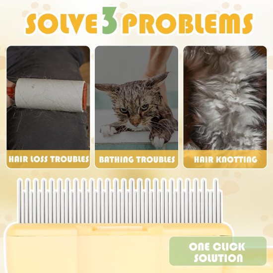 Flea Comb for Cats, 2 Pieces Self-Cleaning Flea Comb for Cat and Dog, Self-Cleaning Cat Comb, Pet Hair Removal, Flea Comb, Grooming Brush Flea Comb for Cats, 2 Pieces Self-Cleaning Flea Comb for Cat and Dog, Self-Cleaning Cat Comb, Pet Hair Removal, Flea Comb, Grooming Brush
