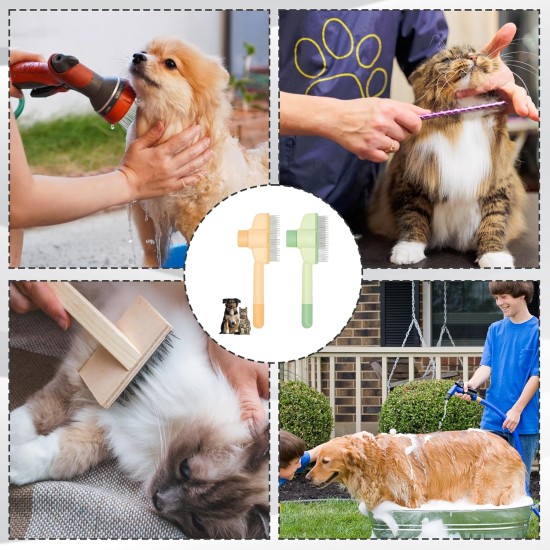 Flea Comb for Cats, Pack of 2 Cat Comb Long Hair, Magic Brush Cat, Comb for Cats, Cat Comb, 20 x 8 x 2 cm, ABS and Stainless Steel, for Grooming and Flea Control Flea Comb for Cats, Pack of 2 Cat Comb Long Hair, Magic Brush Cat, Comb for Cats, Cat Comb, 20 x 8 x 2 cm, ABS and Stainless Steel, for Grooming and Flea Control