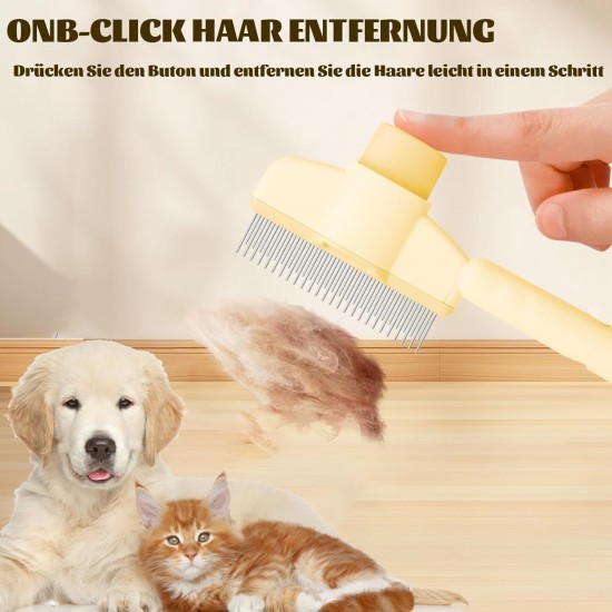 Flea Comb for Cats, Pack of 2 Professional Grooming Cat Brushes with Release Button, Multifunctional Dog Comb, for Long-Haired and Short-Haired Animals, 200 x 80 x 20 mm Flea Comb for Cats, Pack of 2 Professional Grooming Cat Brushes with Release Button, Multifunctional Dog Comb, for Long-Haired and Short-Haired Animals, 200 x 80 x 20 mm