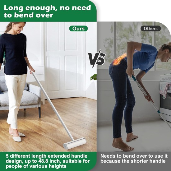 Foyer Nuage 9.5 Inch Large Lint Roller for Pet Hair with 6 Extendable Handles and Dustproof Cover, 5 Refills of 300 Sheets, Long Handle, Robust Mop for Cleaning Carpets Foyer Nuage 9.5 Inch Large Lint Roller for Pet Hair with 6 Extendable Handles and Dustproof Cover, 5 Refills of 300 Sheets, Long Handle, Robust Mop for Cleaning Carpets