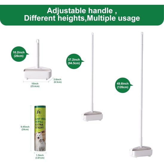 Foyer Nuage 9.5 Inch Large Lint Roller for Pet Hair with 6 Extendable Handles and Dustproof Cover, 5 Refills of 300 Sheets, Long Handle, Robust Mop for Cleaning Carpets Foyer Nuage 9.5 Inch Large Lint Roller for Pet Hair with 6 Extendable Handles and Dustproof Cover, 5 Refills of 300 Sheets, Long Handle, Robust Mop for Cleaning Carpets