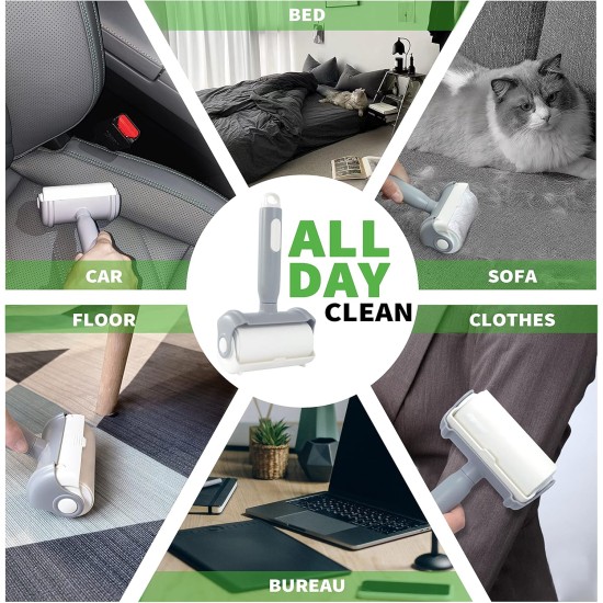 Foyer Nuage 9.5 Inch Large Lint Roller for Pet Hair with 6 Extendable Handles and Dustproof Cover, 5 Refills of 300 Sheets, Long Handle, Robust Mop for Cleaning Carpets Foyer Nuage 9.5 Inch Large Lint Roller for Pet Hair with 6 Extendable Handles and Dustproof Cover, 5 Refills of 300 Sheets, Long Handle, Robust Mop for Cleaning Carpets