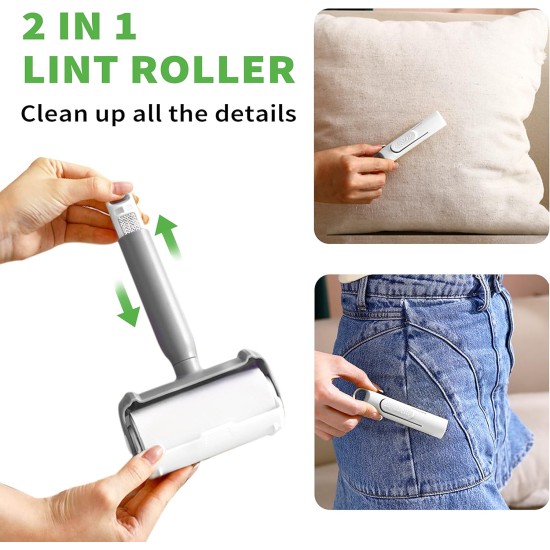 Foyer Nuage 9.5 Inch Large Lint Roller for Pet Hair with 6 Extendable Handles and Dustproof Cover, 5 Refills of 300 Sheets, Long Handle, Robust Mop for Cleaning Carpets Foyer Nuage 9.5 Inch Large Lint Roller for Pet Hair with 6 Extendable Handles and Dustproof Cover, 5 Refills of 300 Sheets, Long Handle, Robust Mop for Cleaning Carpets