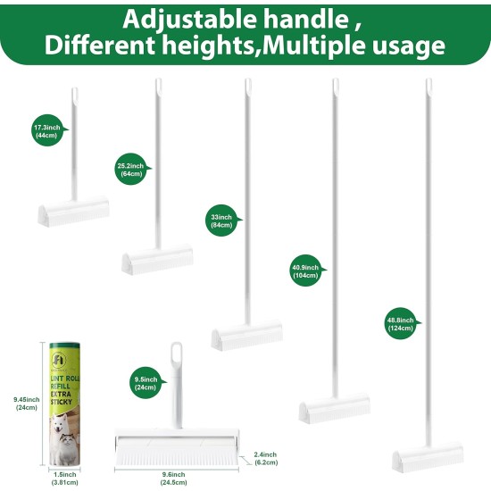 Foyer Nuage 9.5 Inch Large Lint Roller for Pet Hair with 6 Extendable Handles and Dustproof Cover, 5 Refills of 300 Sheets, Long Handle, Robust Mop for Cleaning Carpets Foyer Nuage 9.5 Inch Large Lint Roller for Pet Hair with 6 Extendable Handles and Dustproof Cover, 5 Refills of 300 Sheets, Long Handle, Robust Mop for Cleaning Carpets