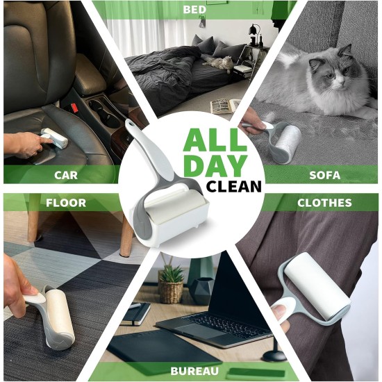 Foyer Nuage 9.5 Inch Large Lint Roller for Pet Hair with 6 Extendable Handles and Dustproof Cover, 5 Refills of 300 Sheets, Long Handle, Robust Mop for Cleaning Carpets Foyer Nuage 9.5 Inch Large Lint Roller for Pet Hair with 6 Extendable Handles and Dustproof Cover, 5 Refills of 300 Sheets, Long Handle, Robust Mop for Cleaning Carpets