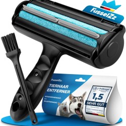 FusselZz® Home Premium Lint Roller Black Pet Hair - Self-Cleaning Pet Hair Remover for Cat Hair & Dog Hair Removal, Reusable Cat Hair Remover on Sofa, Carpet & Bed FusselZz® Home Premium Lint Roller Black Pet Hair - Self-Cleaning Pet Hair Remover for Cat Hair & Dog Hair Removal, Reusable Cat Hair Remover on Sofa, Carpet & Bed
