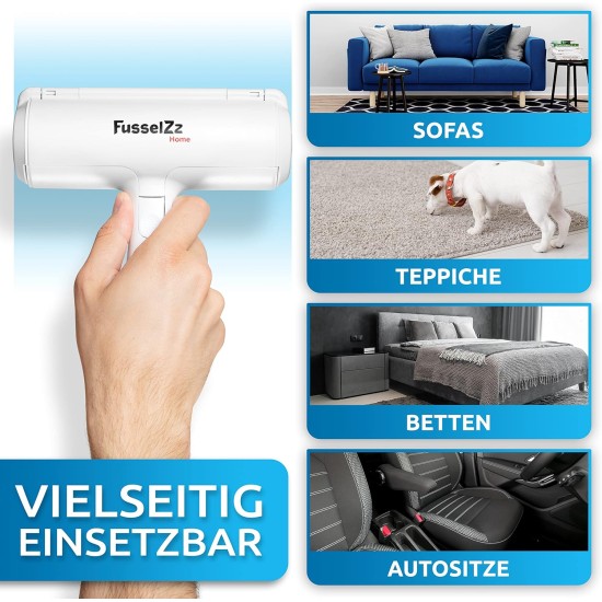 FusselZz® Home Premium Lint Roller Black Pet Hair - Self-Cleaning Pet Hair Remover for Cat Hair & Dog Hair Removal, Reusable Cat Hair Remover on Sofa, Carpet & Bed FusselZz® Home Premium Lint Roller Black Pet Hair - Self-Cleaning Pet Hair Remover for Cat Hair & Dog Hair Removal, Reusable Cat Hair Remover on Sofa, Carpet & Bed