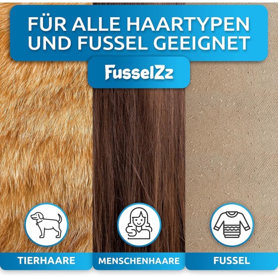 FusselZz Home Premium Lint Roller with Brush, Reusable Lint Brush for Pet Hair Removal, Long and Short Dog Hair & Cat Hair, Lint Remover for Sofa, Bed and Carpets FusselZz Home Premium Lint Roller with Brush, Reusable Lint Brush for Pet Hair Removal, Long and Short Dog Hair & Cat Hair, Lint Remover for Sofa, Bed and Carpets