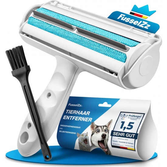 FusselZz Home Premium Lint Roller with Brush, Reusable Lint Brush for Pet Hair Removal, Long and Short Dog Hair & Cat Hair, Lint Remover for Sofa, Bed and Carpets FusselZz Home Premium Lint Roller with Brush, Reusable Lint Brush for Pet Hair Removal, Long and Short Dog Hair & Cat Hair, Lint Remover for Sofa, Bed and Carpets