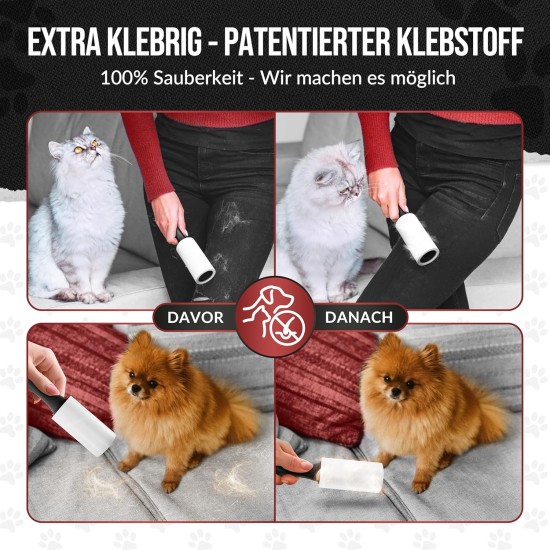 IDEALTASTIC Lint Roller Pet Hair & Clothes in Value Pack with 2 x Handles and 5 x 105 Sheets I Lint Remover Clothing Extra Sticky I Pet Hair Remover Easy to Change I Lint Brush + Dust Cover IDEALTASTIC Lint Roller Pet Hair & Clothes in Value Pack with 2 x Handles and 5 x 105 Sheets I Lint Remover Clothing Extra Sticky I Pet Hair Remover Easy to Change I Lint Brush + Dust Cover