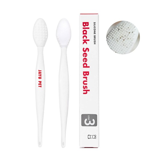 JAYU PET Black Cumin Brush - Cat Acne Treatment Chin Cat Acne Brush, Silicone Brush for Removing Acne and Blackheads on Cat Chin, Double Sided Cat Grooming Brush (Pack of 1)