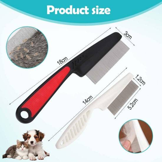 JUGUTA Pack of 2 Cat Combs, Stainless Steel Gentle Scalp Care, Cat Brush, Sturdy Durable Lice Comb, Dog Comb Suitable for Cleaning Cat and Dog Lice Tangles Flea and Other Dirt JUGUTA Pack of 2 Cat Combs, Stainless Steel Gentle Scalp Care, Cat Brush, Sturdy Durable Lice Comb, Dog Comb Suitable for Cleaning Cat and Dog Lice Tangles Flea and Other Dirt