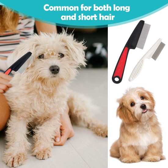JUGUTA Pack of 2 Cat Combs, Stainless Steel Gentle Scalp Care, Cat Brush, Sturdy Durable Lice Comb, Dog Comb Suitable for Cleaning Cat and Dog Lice Tangles Flea and Other Dirt JUGUTA Pack of 2 Cat Combs, Stainless Steel Gentle Scalp Care, Cat Brush, Sturdy Durable Lice Comb, Dog Comb Suitable for Cleaning Cat and Dog Lice Tangles Flea and Other Dirt