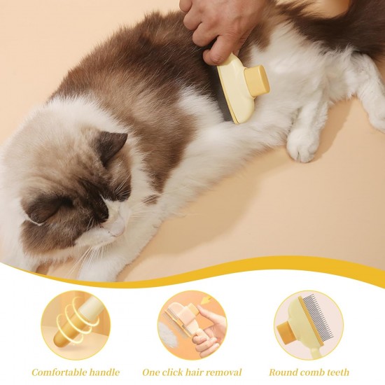Jisrcha Katzenbürste, 2 Stück Fellwunder Bürste Hund, Selbstreinigende Unterfellbürste Katze, Katzenkamm mit Auslöseknopf, Katzen Kamm für Langhaar und Kurzhaarkatzen Jisrcha Katzenbürste, 2 Stück Fellwunder Bürste Hund, Selbstreinigende Unterfellbürste Katze, Katzenkamm mit Auslöseknopf, Katzen Kamm für Langhaar und Kurzhaarkatzen