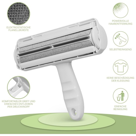 Just|fyn - 2-in-1 Pet Hair Remover, Lint Roller for Cat Hair & Dog Hair Removal - Self-Cleaning, Reusable for Sofa, Bed, Car, Clothes - Dog Accessories & Cat Accessories (Grey) Just|fyn - 2-in-1 Pet Hair Remover, Lint Roller for Cat Hair & Dog Hair Removal - Self-Cleaning, Reusable for Sofa, Bed, Car, Clothes - Dog Accessories & Cat Accessories (Grey)