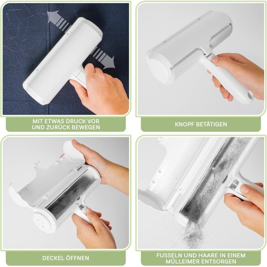 Just|fyn - 2-in-1 Pet Hair Remover, Lint Roller for Cat Hair & Dog Hair Removal - Self-Cleaning, Reusable for Sofa, Bed, Car, Clothes - Dog Accessories & Cat Accessories (Grey) Just|fyn - 2-in-1 Pet Hair Remover, Lint Roller for Cat Hair & Dog Hair Removal - Self-Cleaning, Reusable for Sofa, Bed, Car, Clothes - Dog Accessories & Cat Accessories (Grey)