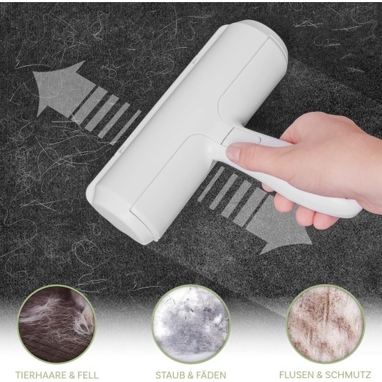Just|fyn - 2-in-1 Pet Hair Remover, Lint Roller for Cat Hair & Dog Hair Removal - Self-Cleaning, Reusable for Sofa, Bed, Car, Clothes - Dog Accessories & Cat Accessories (Grey) Just|fyn - 2-in-1 Pet Hair Remover, Lint Roller for Cat Hair & Dog Hair Removal - Self-Cleaning, Reusable for Sofa, Bed, Car, Clothes - Dog Accessories & Cat Accessories (Grey)