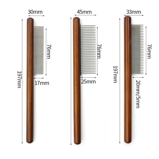 KQOZG Wooden Cat Comb, Cat Brush for Long Hair and Short Hair, Stainless Steel Dog Comb, Flea Comb for Cats, Suitable for All Lengths, Effectively Removes Tangles, Mats and Loose Hair KQOZG Wooden Cat Comb, Cat Brush for Long Hair and Short Hair, Stainless Steel Dog Comb, Flea Comb for Cats, Suitable for All Lengths, Effectively Removes Tangles, Mats and Loose Hair