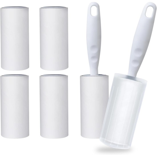Lint Roller, 6 Rolls with 2 Dispensers, 1 Dust Cover, Extra Sticky Lint Roller, Clothes, Lint Roller for Clothes, Hair, Cat Hair, Dog Hair, 60 Sheets/Rolls Lint Roller, 6 Rolls with 2 Dispensers, 1 Dust Cover, Extra Sticky Lint Roller, Clothes, Lint Roller for Clothes, Hair, Cat Hair, Dog Hair, 60 Sheets/Rolls